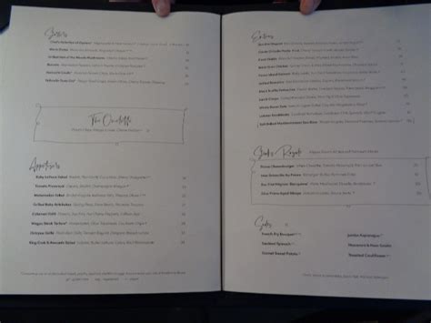 cathedrale las vegas menu